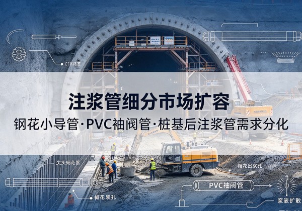 古塔注浆管细分市场扩容，隧道钢花小导管、PVC 袖阀管、桩基后注浆管需求分化
